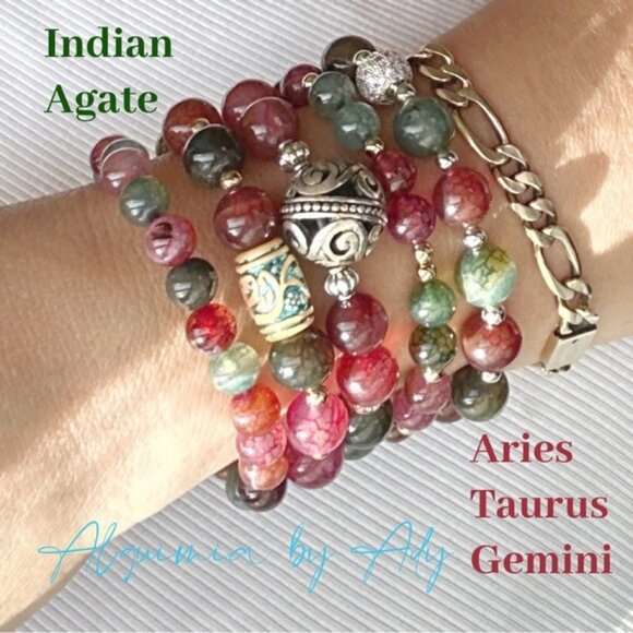 Purple Agate beaded bracelet/protection for Taurus - Picture 5 of 7